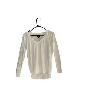 Bobeau Women's XS White Long Sleeve V-Neck Tee Casual Spring Top